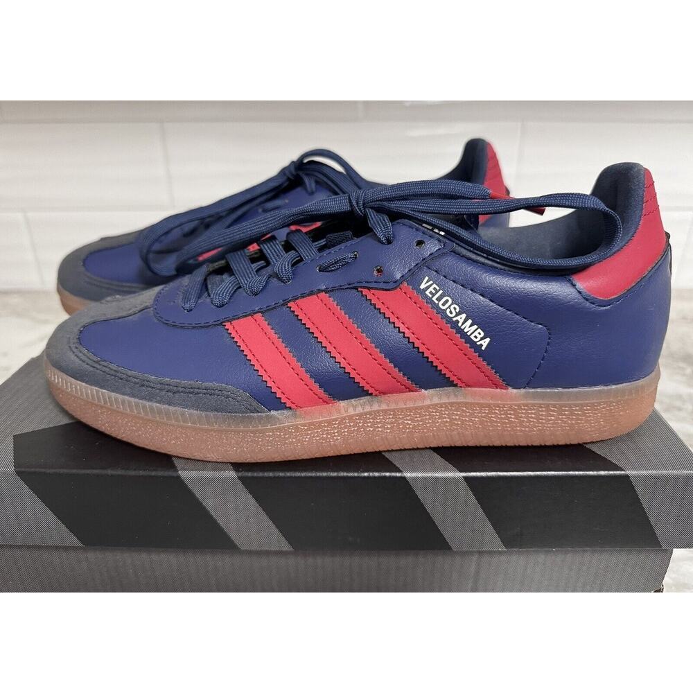 Adidas Velosamba Cycling Shoes Size 7 Mens 8 Womens Red Navy Blue NO BOX - Picture 2 of 10